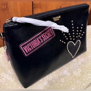 Victoria’s Secret Black Glitter Makeup/Travel/Clutch Bag